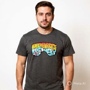 Bella Canvas Breckenridge Brewery Graphic Tee Gray Size L